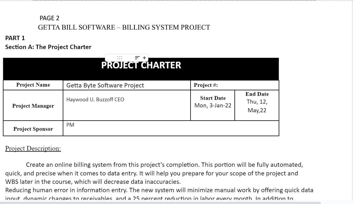 Answered Mgmt Course Project Part Week The Getta Byte