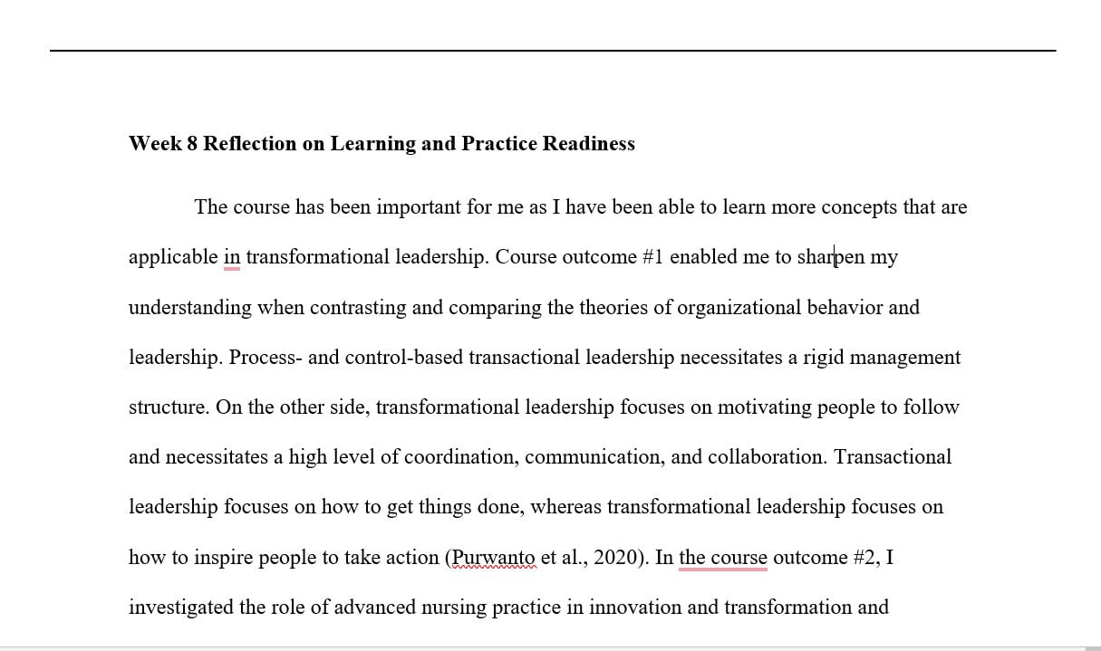 Answered NR706 Week 8 Reflection On Learning And Practice Readiness